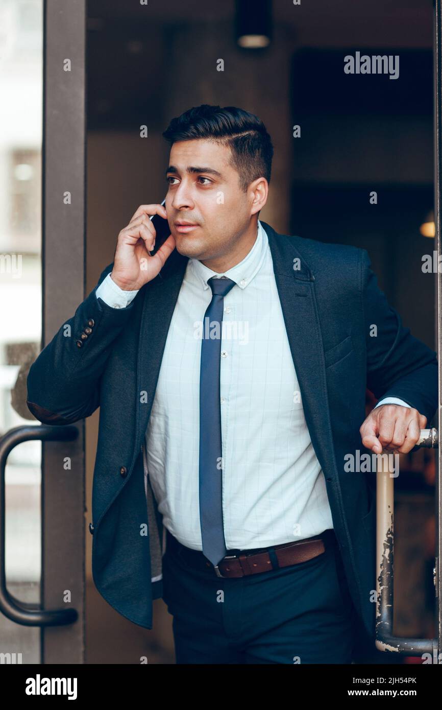 Dynamic successful businessman in hurry Stock Photo