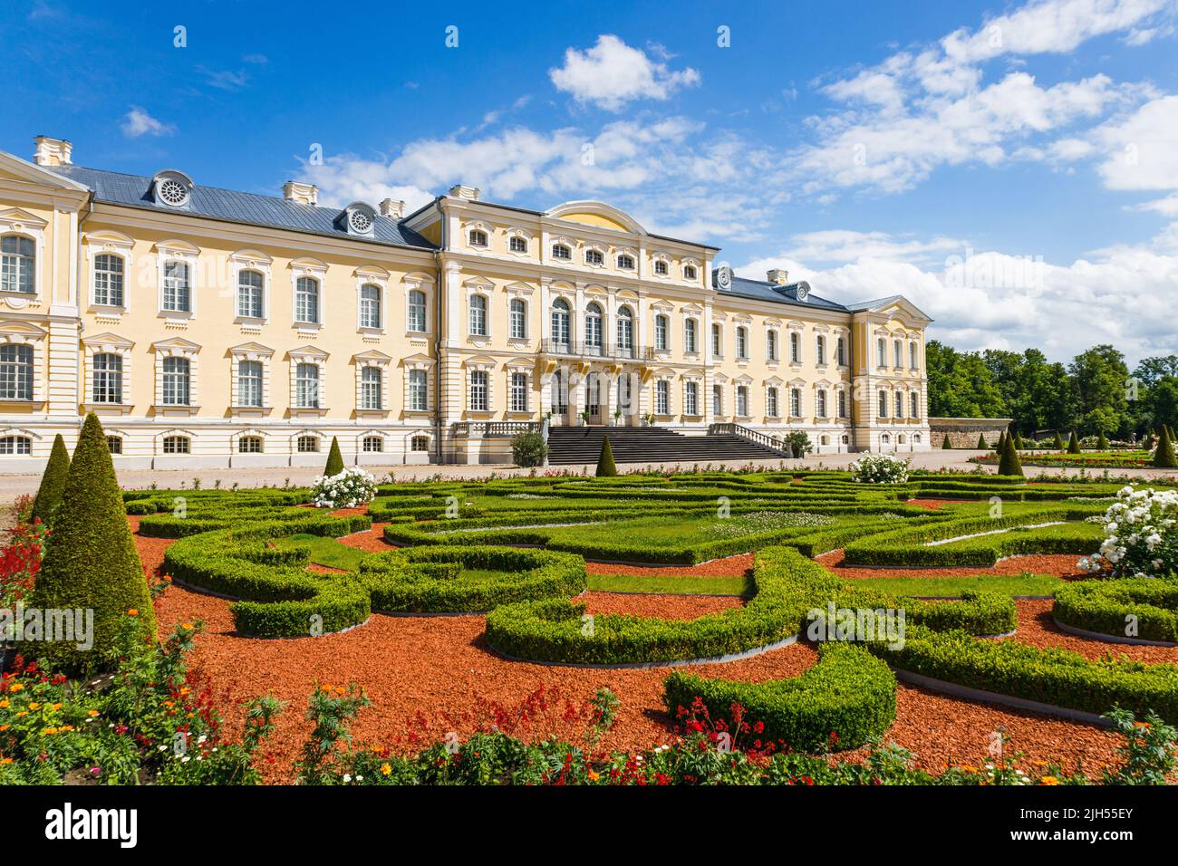 Rundale Palace. Palace made in baroque style. Pilsrundale, Latvia, 4 July 2022 Stock Photo