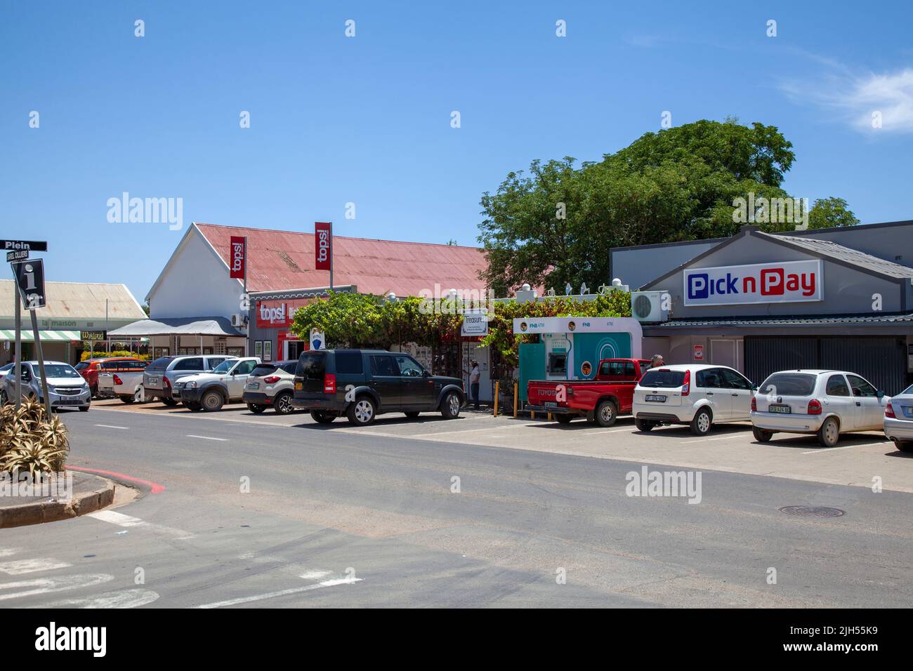 Stores on Sarel Cilliers Street in Riebeek Kasteel in Western Cape - South Africa Stock Photo