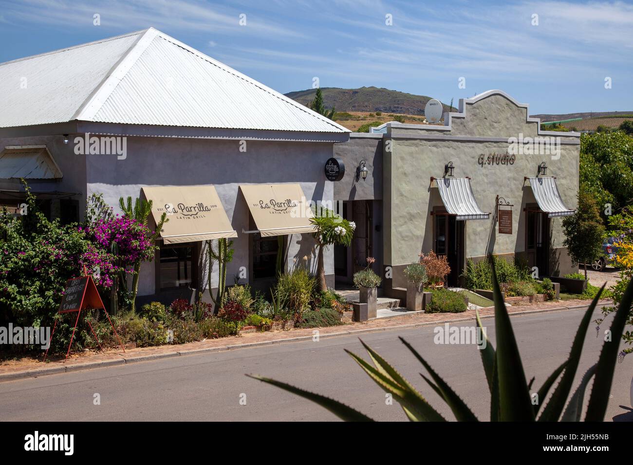 La Parrilla Restaurant on Hoof St in Riebeek Kasteel, Western Cape - South Africa Stock Photo