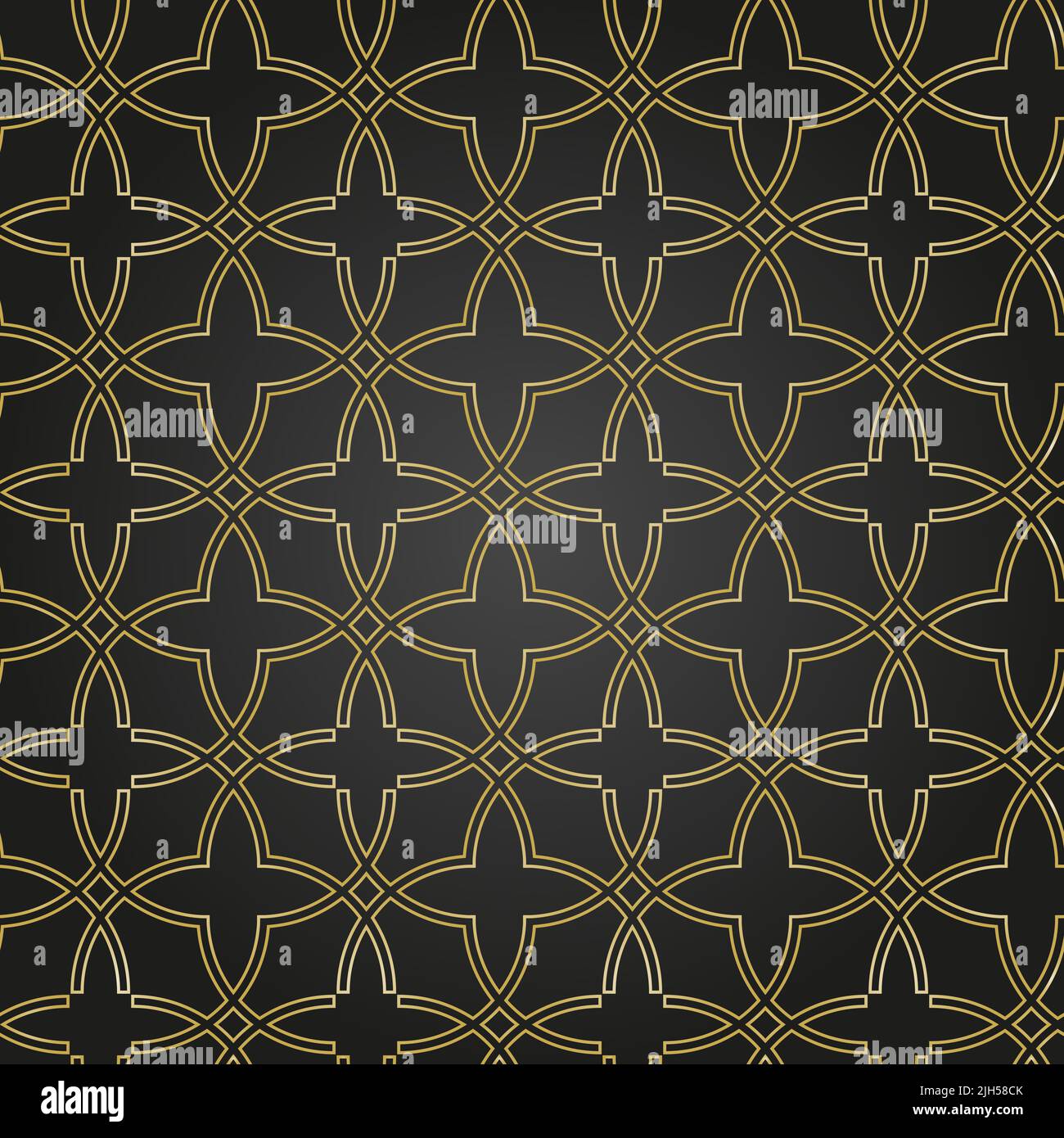 Seamless black and golden ornament in arabian style. Geometric abstract ...