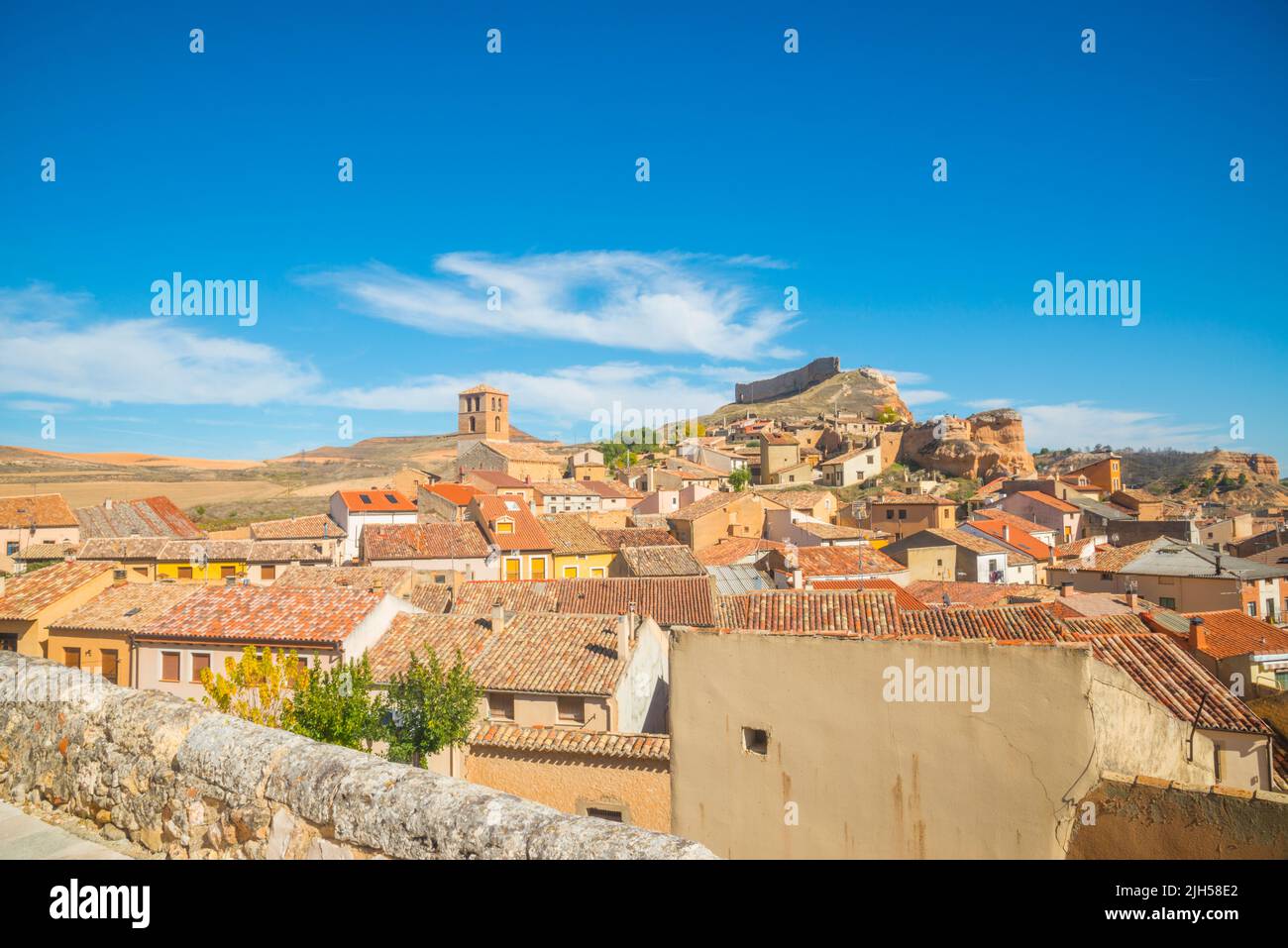 Overview. San Esteban de Gormaz, Soria province, Castilla Leon, Spain. Stock Photo