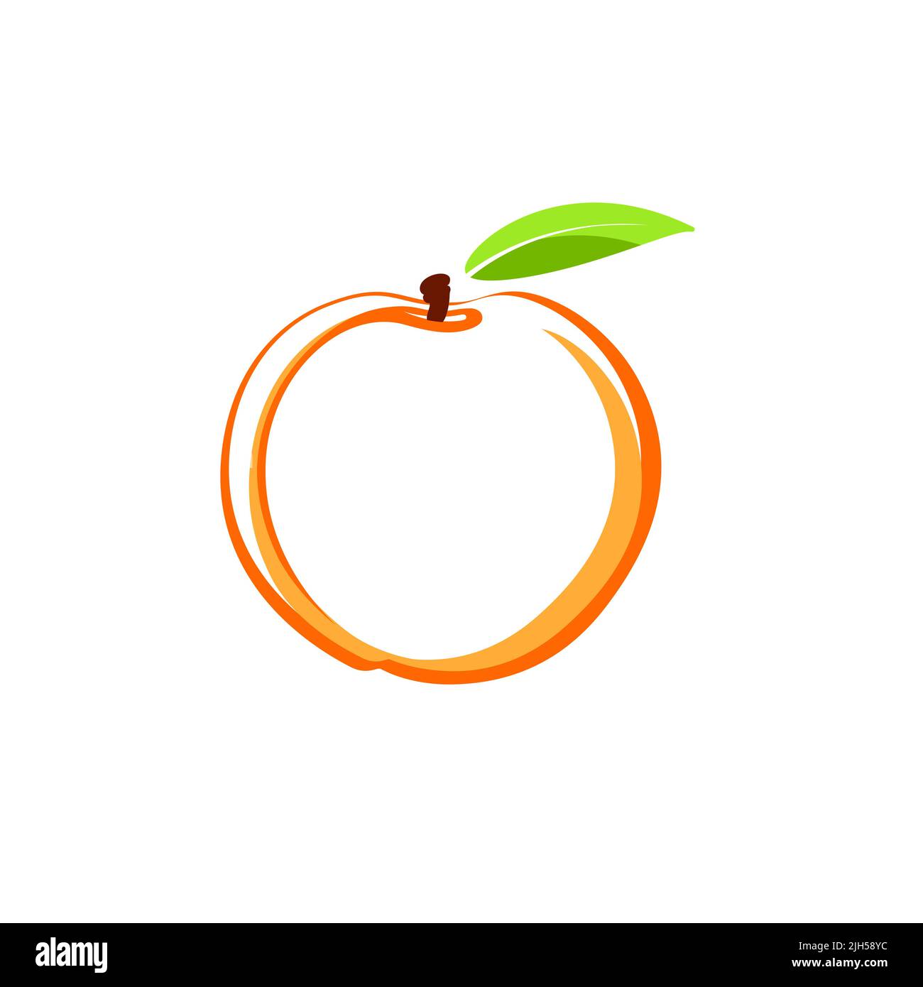 Logo peach. Symbol Vector Design Illustration. Orange peach Stock