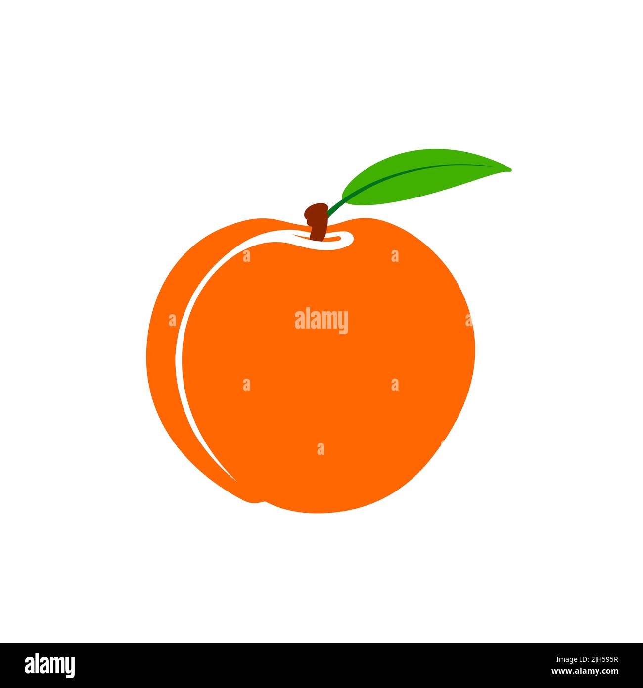 Logo peach. Symbol Vector Design Illustration. Orange peach Stock