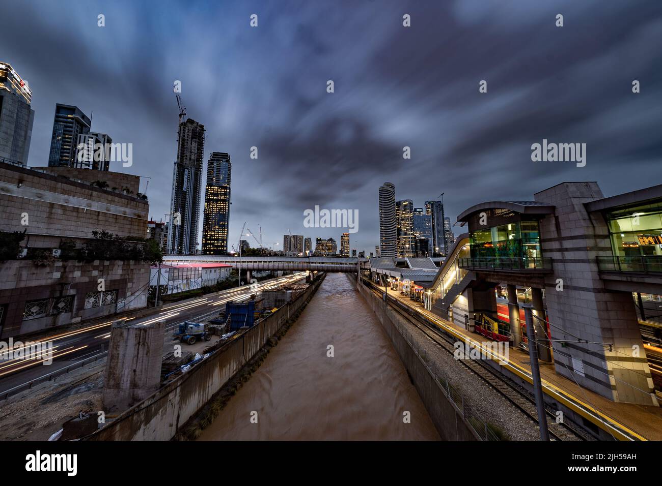 skyscraper and office building on Ayalon highway of Tel Aviv Stock ...
