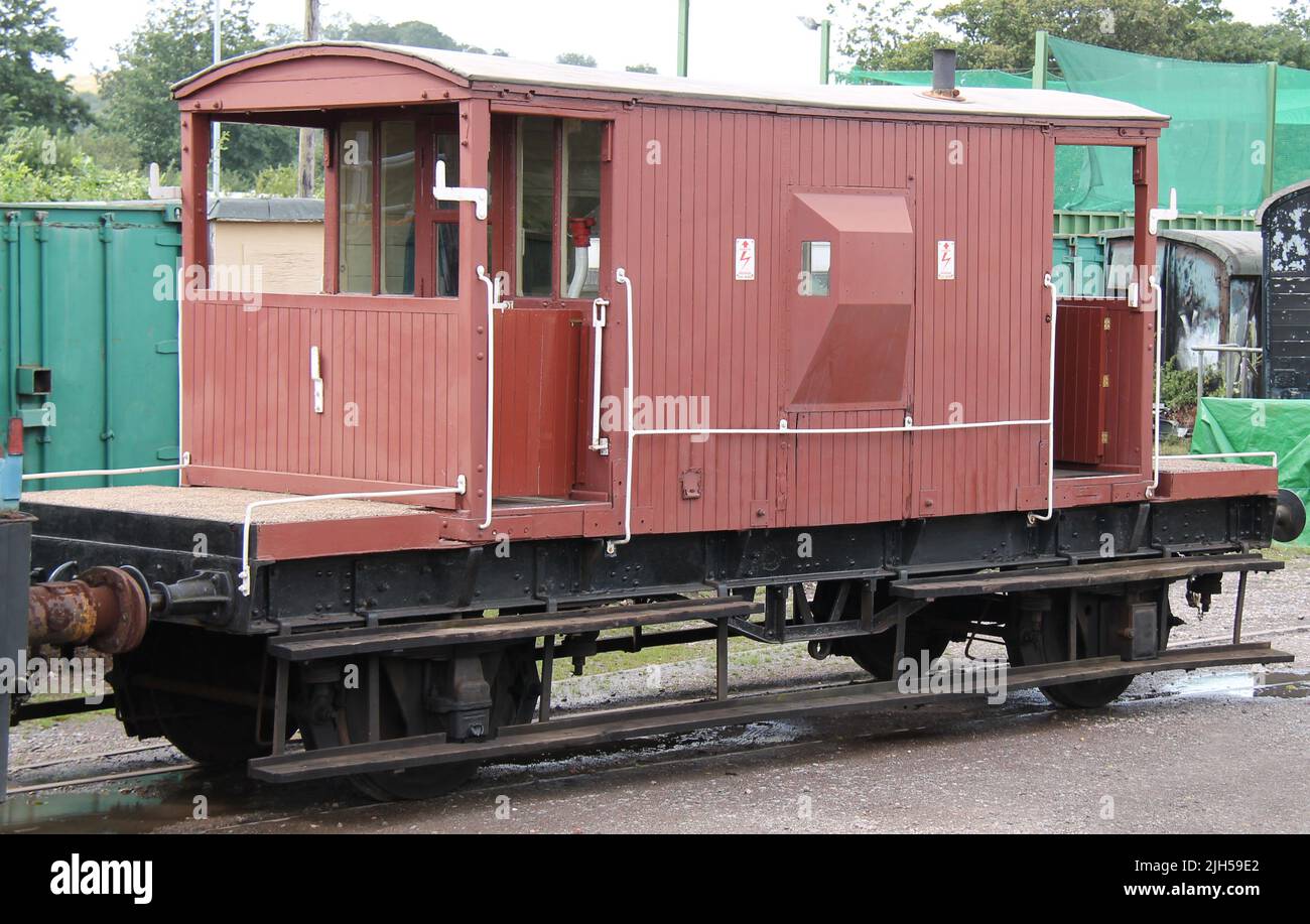A Traditional Railway Guards Van on a Freight Train Stock Photo Alamy