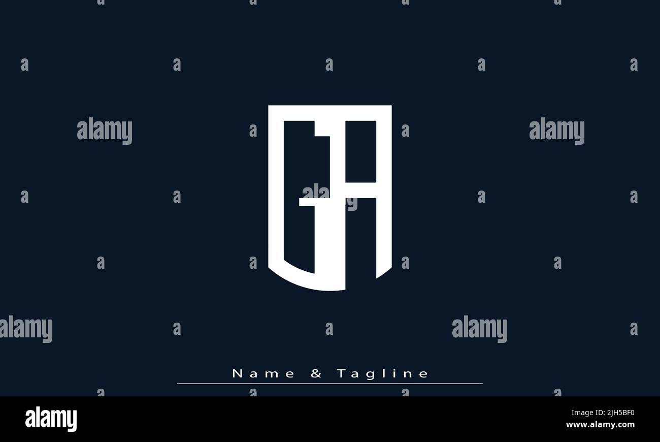 Alphabet letters Initials Monogram logo GA , AG Stock Vector