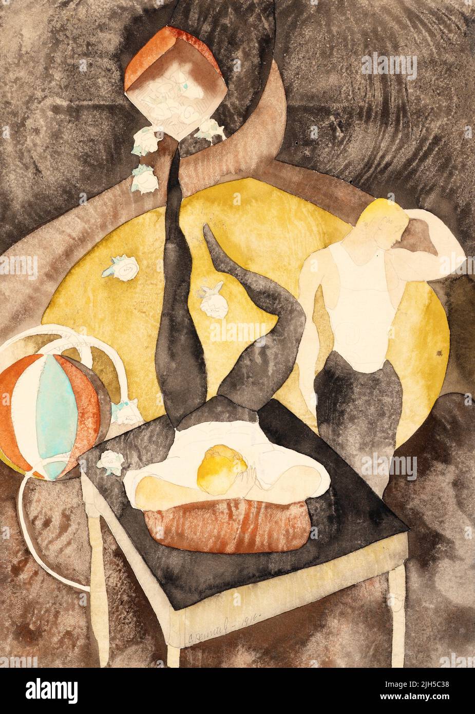 Charles Demuth - In Vaudeville-Two Acrobat-Jugglers - 1917 Stock Photo