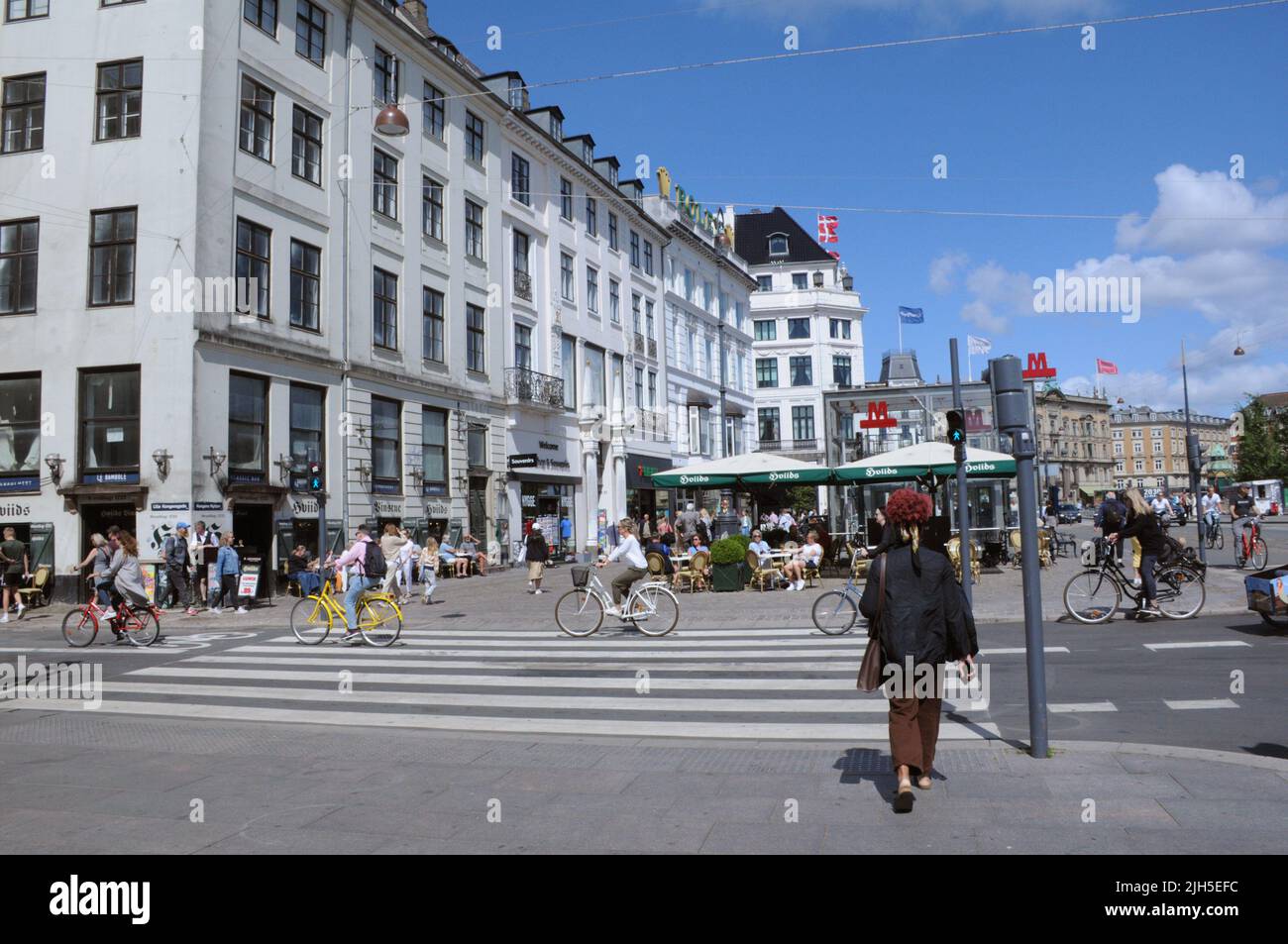 Copenhagen /Denmark/08 July 2022/ Shoppers and tourists aon Kobmgergde in Copenhagen Denmark   (Photo..Francis  Dean/Dean Pictures). Stock Photo