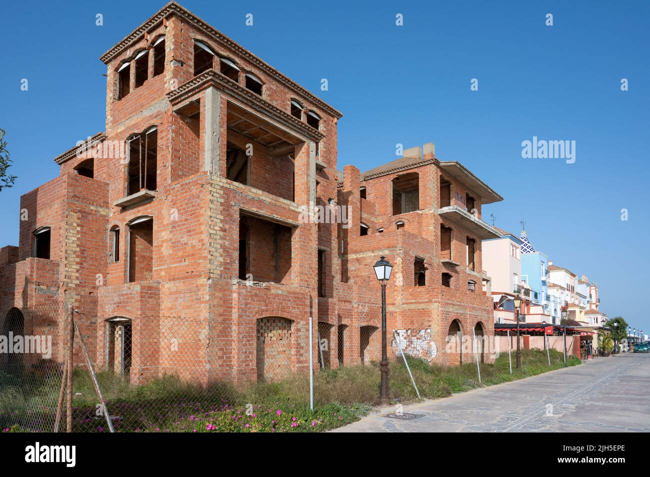 Partially built and unfinished houses and buildings in Rota Spain Stock ...