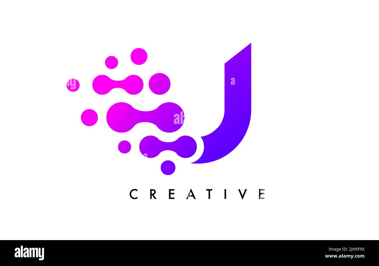 Bubbles Dots Letter U Logo Design. Creative Letter Icon with Blue ...