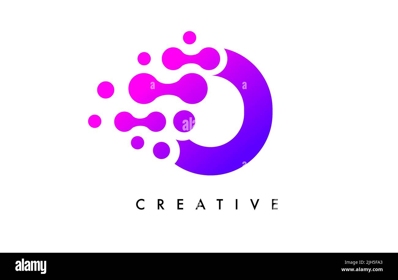 Bubbles Dots Letter O Logo Design. Creative Letter Icon with Blue ...