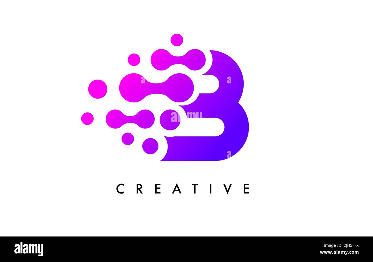Bubbles Dots Letter B Logo Design. Creative Letter Icon with Blue ...
