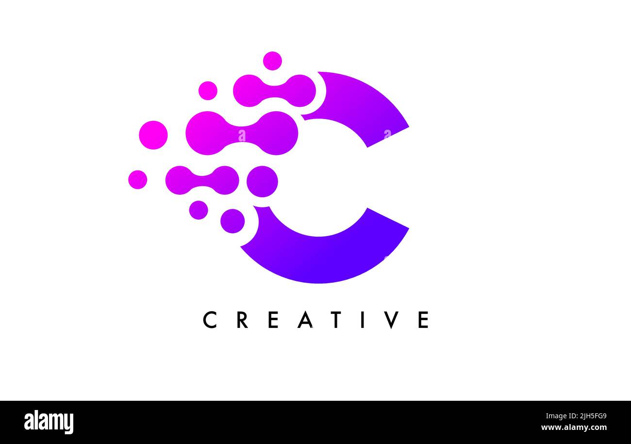 Bubbles Dots Letter A Logo Design. Creative Letter Icon with Blue ...