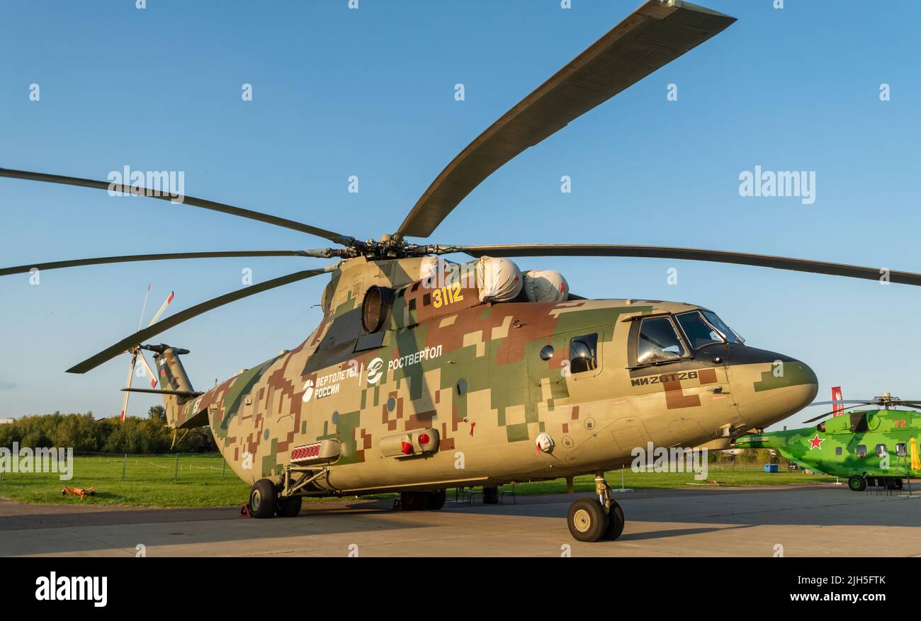 August 30, 2019, Moscow region, Russia. Russian heavy multipurpose transport helicopter Mil Mi-26. Stock Photo