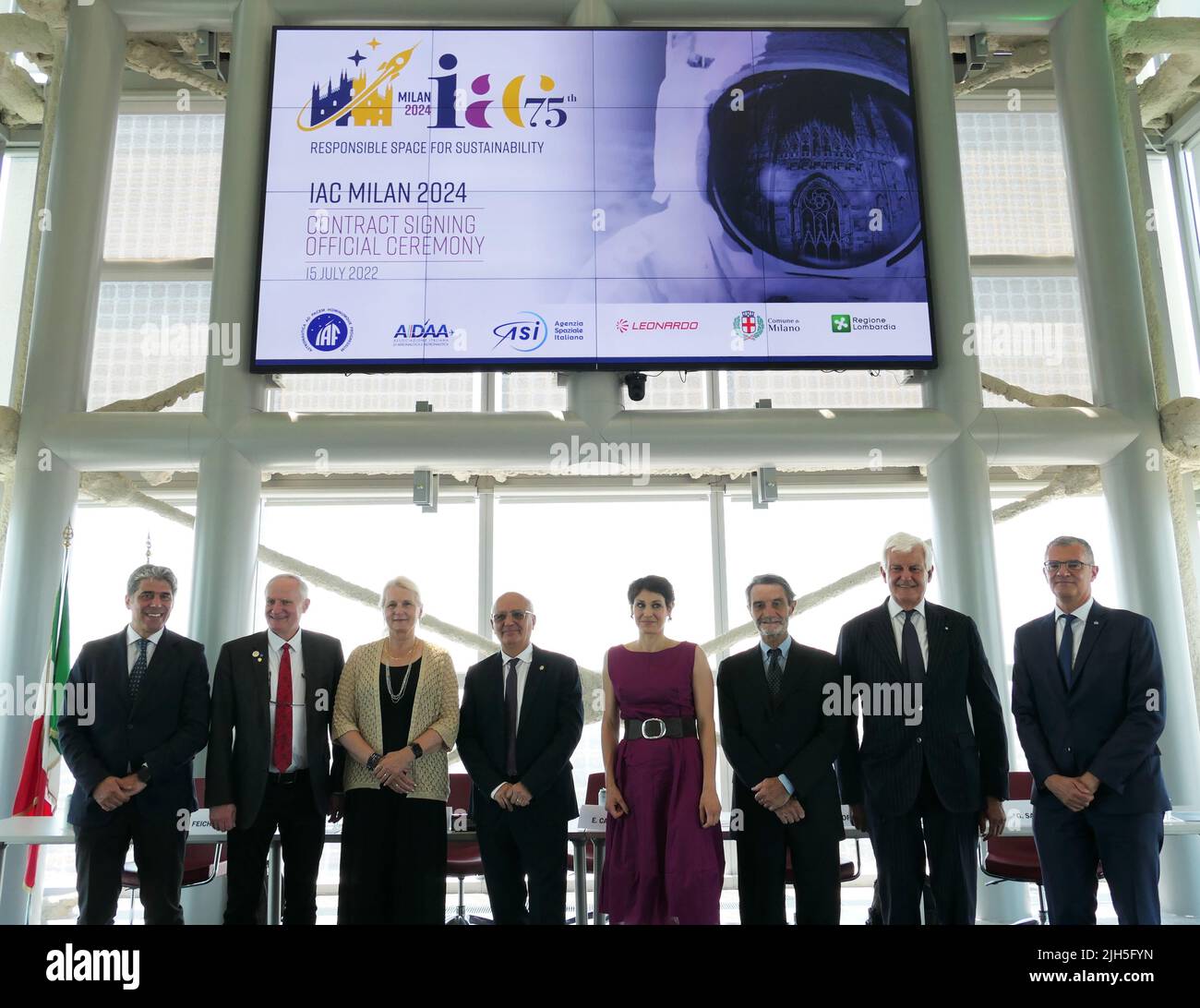 Milan, Italy IAC MILAN 2024 Belvedere of Palazzo Lombardia signing of