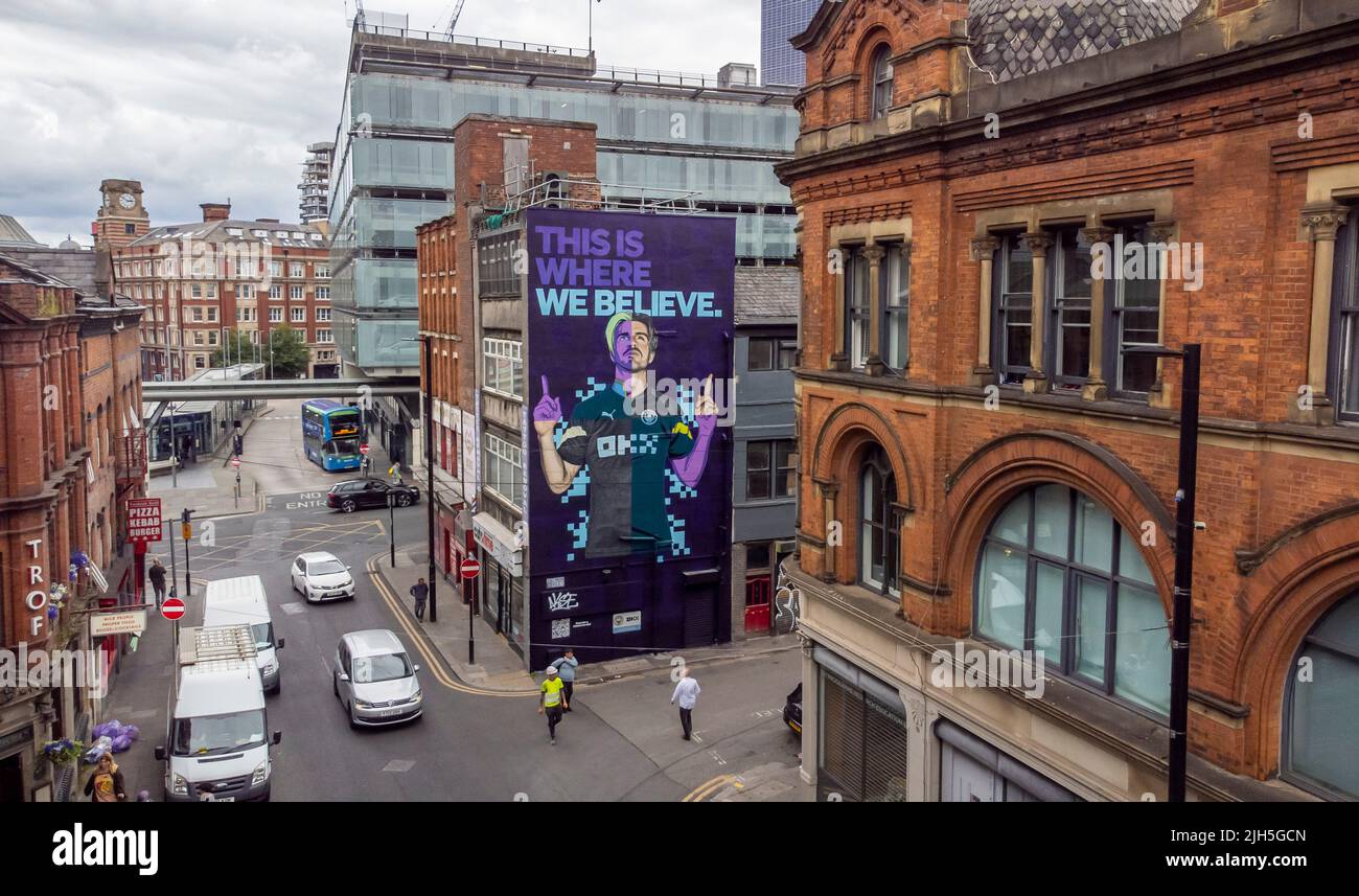 EDITORIAL USE ONLY A Cyber-Punk mural of Manchester City FC star Jack  Grealish by Akse P19 and Global Street Art Agency is unveiled in Manchester  as crypto trading platform OKX celebrates becoming