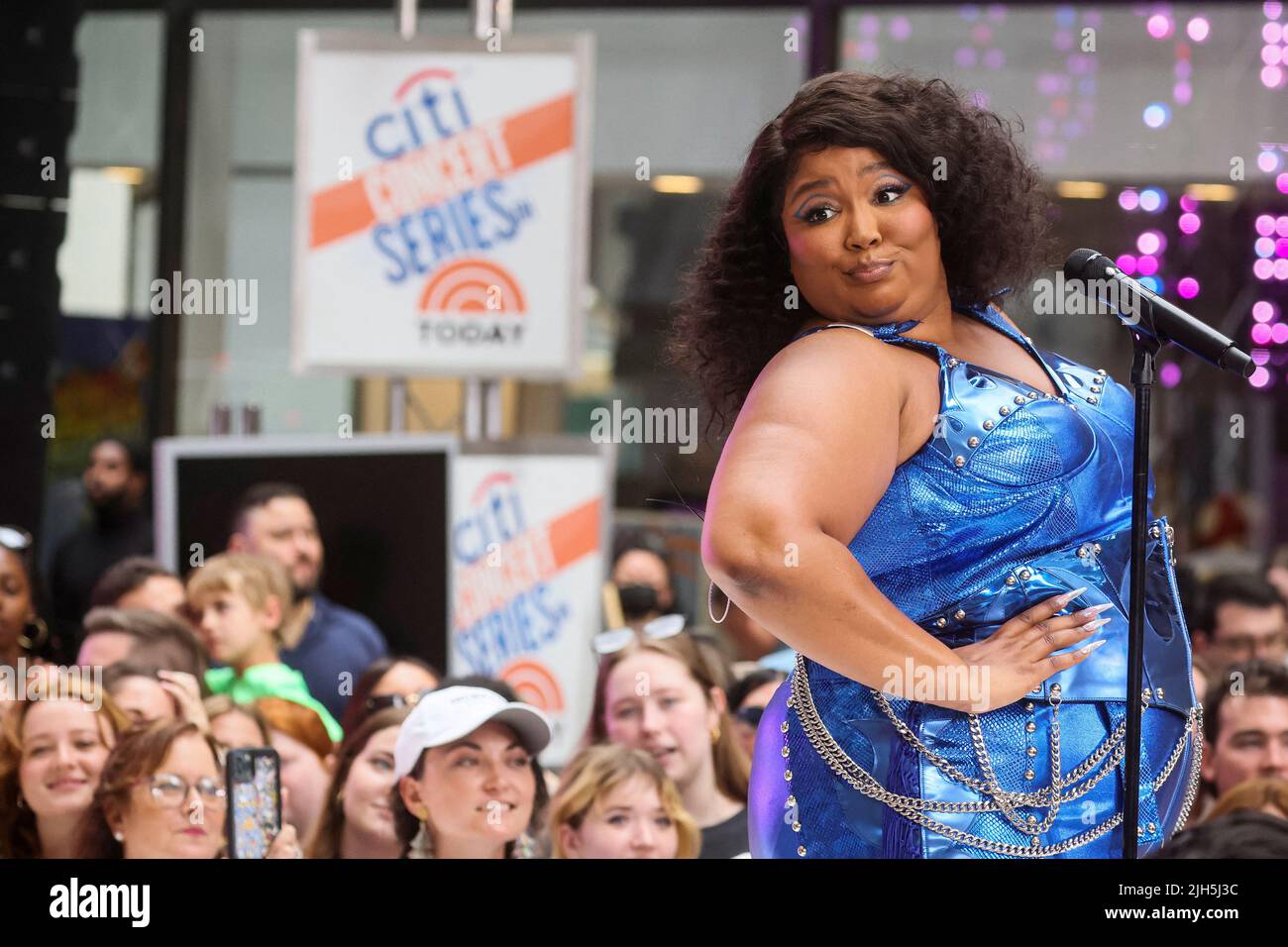 Singer Lizzo performs on NBC's 'Today' show in New York City, U.S., July 15, 2022. REUTERS/Brendan McDermid Stock Photo