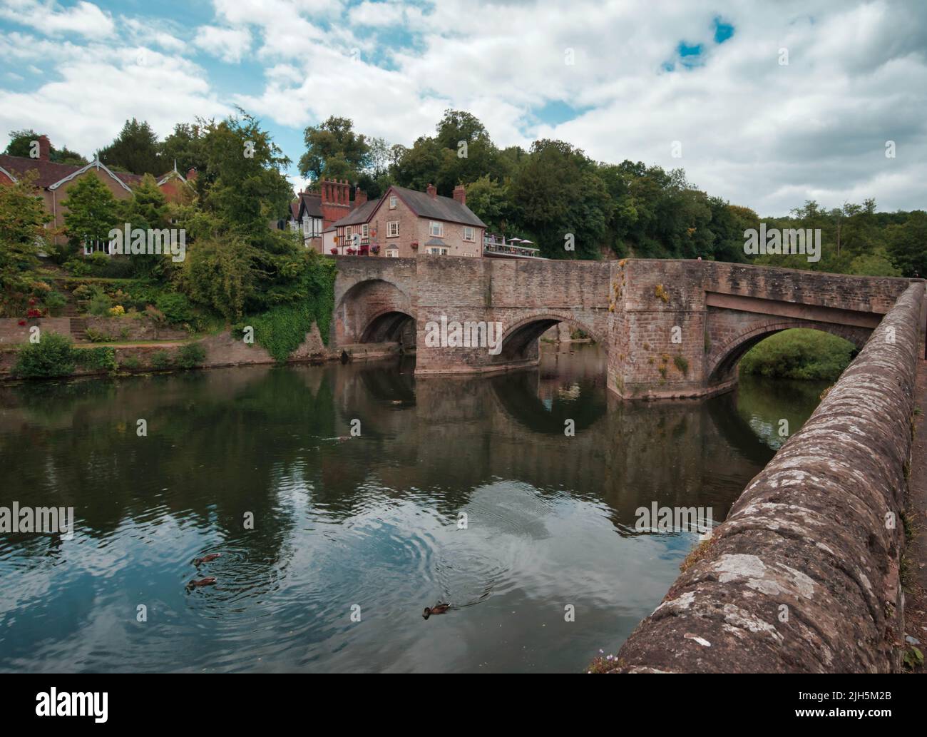 Ludford Bridge over the River Teme,Ludlow shropshire Stock Photo