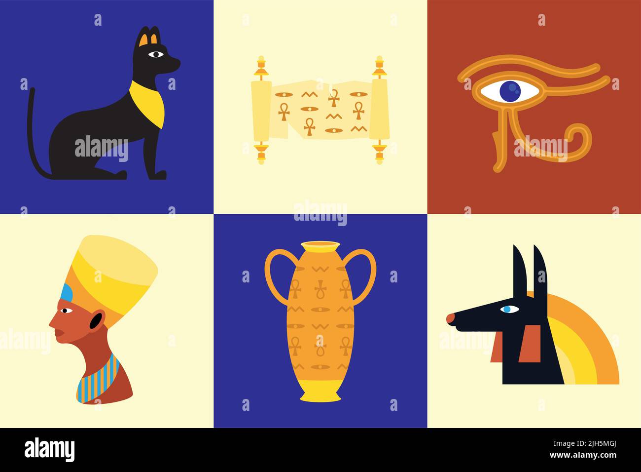 six egyptian culture set icons Stock Vector Image & Art - Alamy