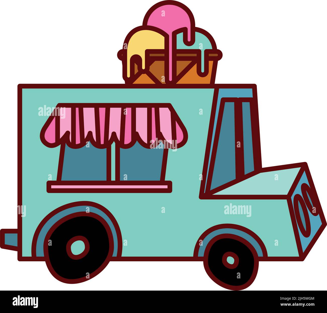 ice cream car shop vehicle Stock Vector Image & Art Alamy
