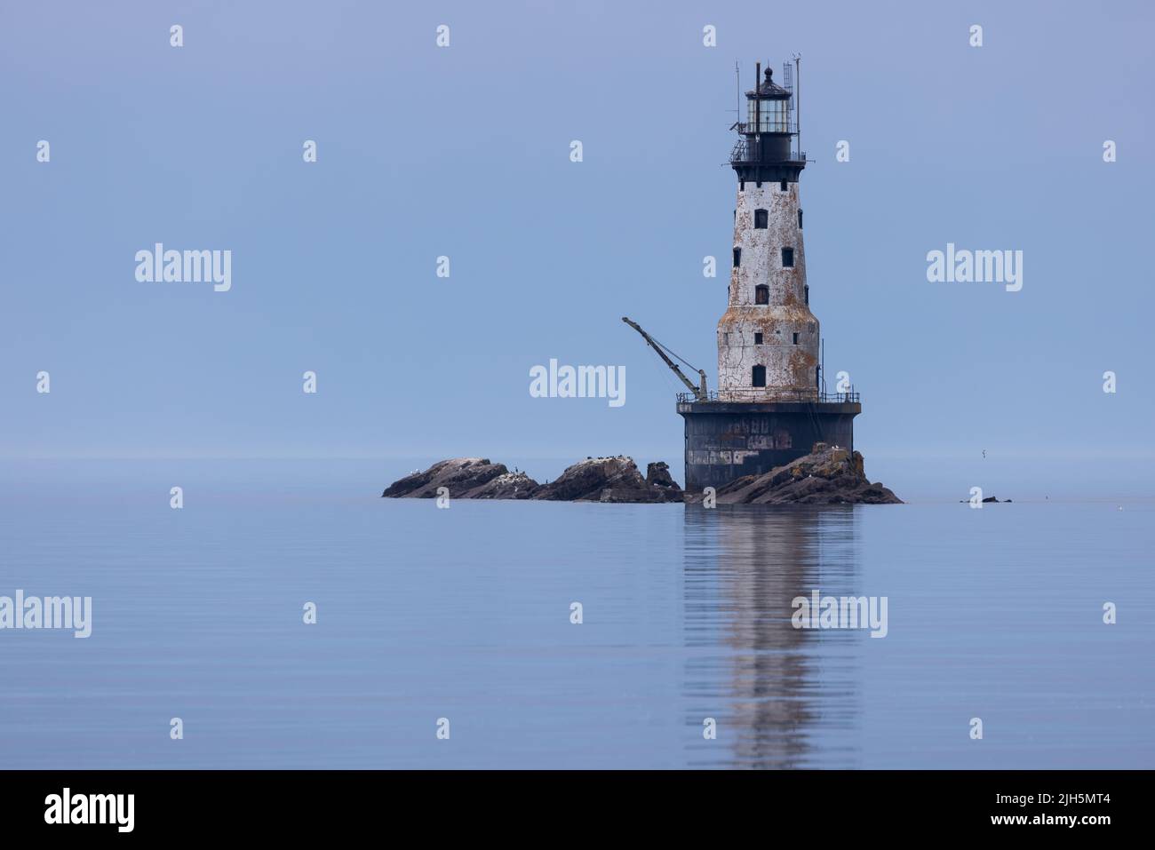 Rock of Ages Lighthouse On Lake Superior Stock Photo