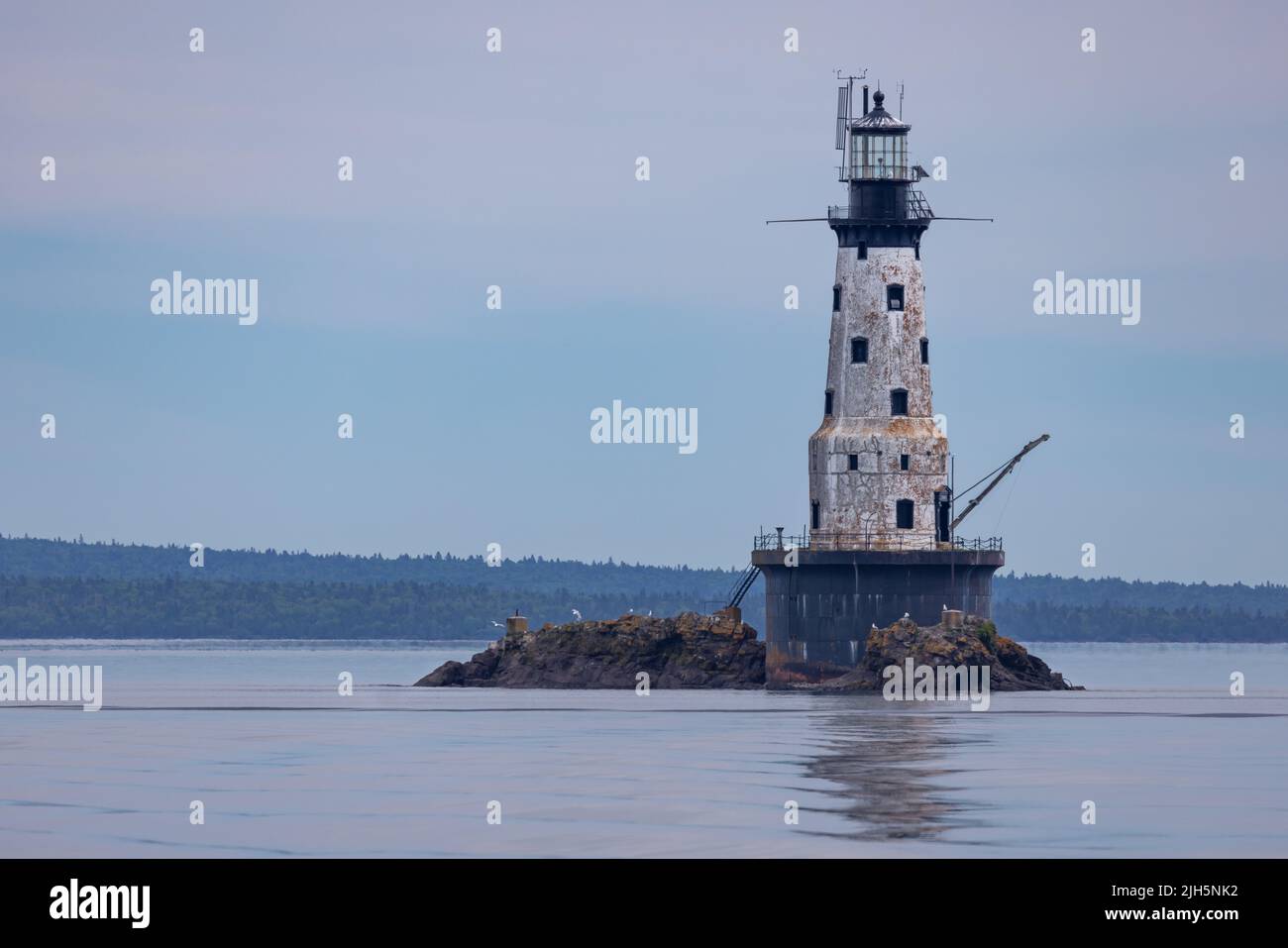 Rock of Ages Lighthouse On Lake Superior Stock Photo