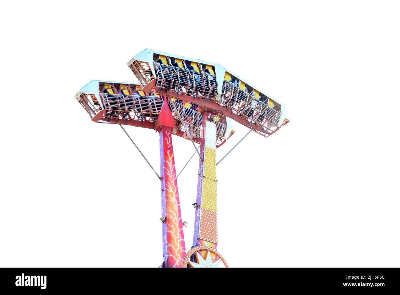 Radical toy enclosed in an amusement park where the participant stands upside down, Brazil, extreme toys Stock Photo