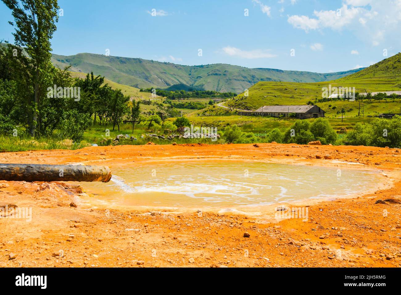 Hot mineral springs on Mtkvari canyon in Stock Photo Alamy