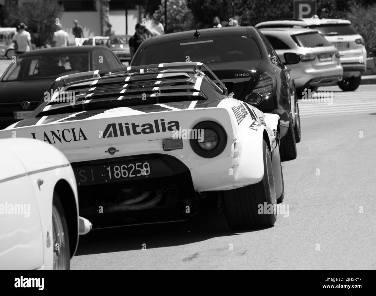 POLTU QUATU - ITALY - JUL 9 - 2022 : Lancia stratos livrea alitalia Poltu Quatu Classic Stock Photo