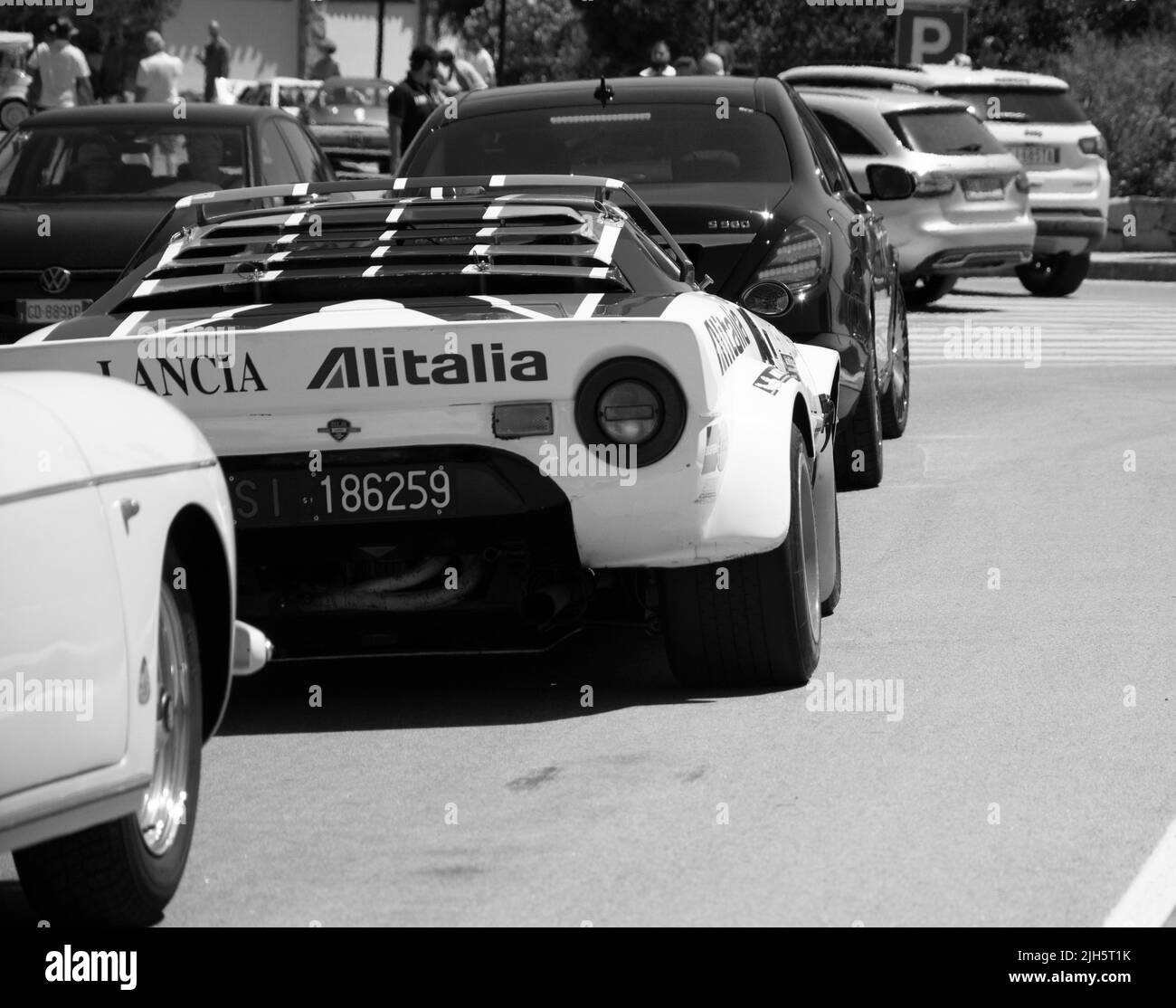 POLTU QUATU - ITALY - JUL 9 - 2022 : Lancia stratos livrea alitalia Poltu Quatu Classic Stock Photo