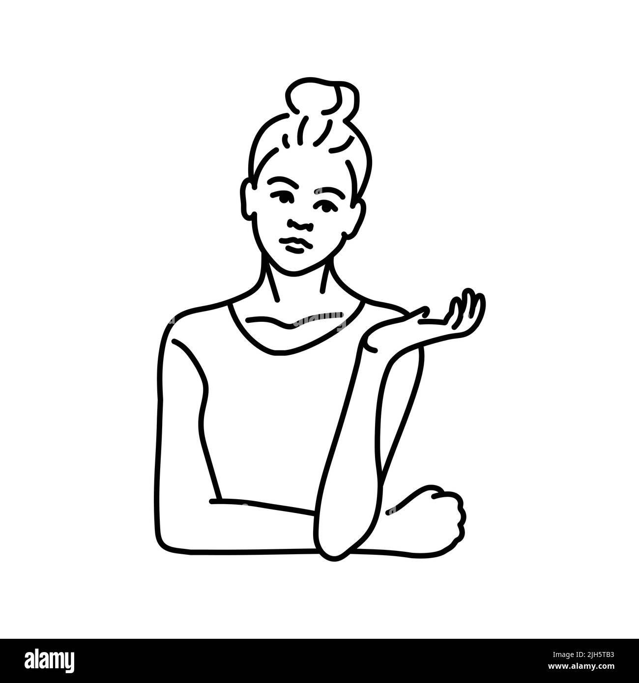 Tinking Color Thinking girl color line illustration Stock Vector Image & Art - Alamy