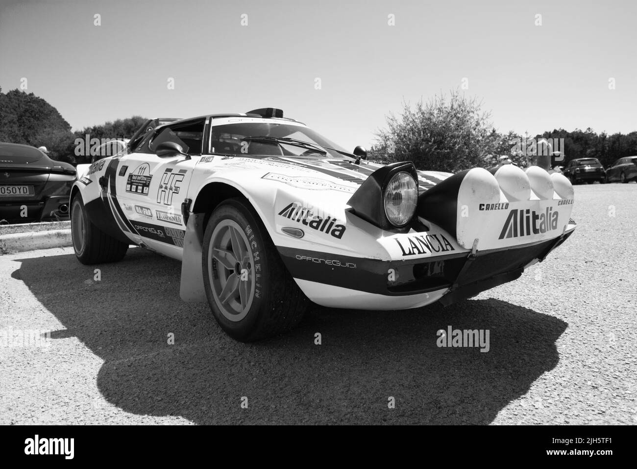 POLTU QUATU - ITALY - JUL 9 - 2022 : Lancia stratos livrea alitalia Poltu Quatu Classic Stock Photo