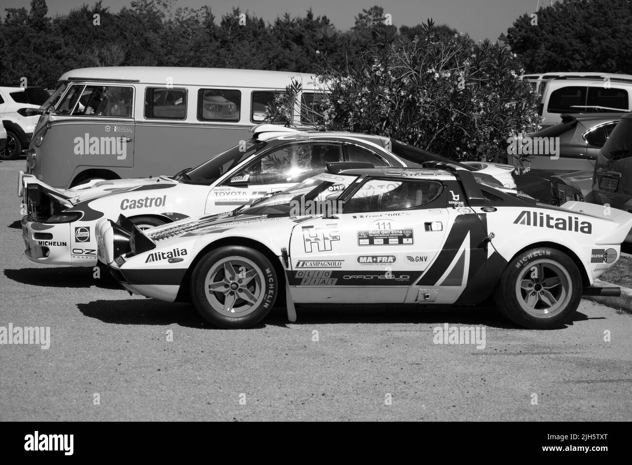 POLTU QUATU - ITALY - JUL 9 - 2022 : Lancia stratos livrea alitalia Poltu Quatu Classic Stock Photo