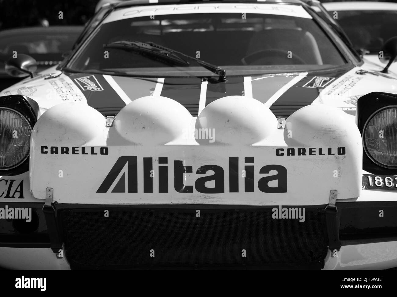 POLTU QUATU - ITALY - JUL 9 - 2022 : Lancia stratos livrea alitalia Poltu Quatu Classic Stock Photo