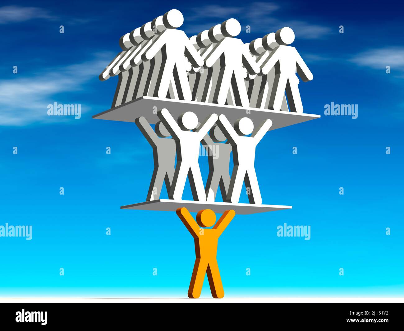 A symbolic image on the subject of the age pyramid Stock Photo