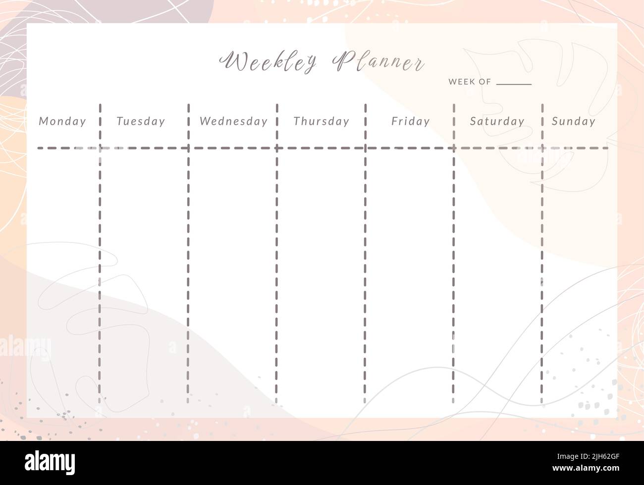 simple-printable-weekly-planner-template-in-vector-daily-schedul-week-calendar-in-minimalistic-style-stock-vector-image-art-alamy