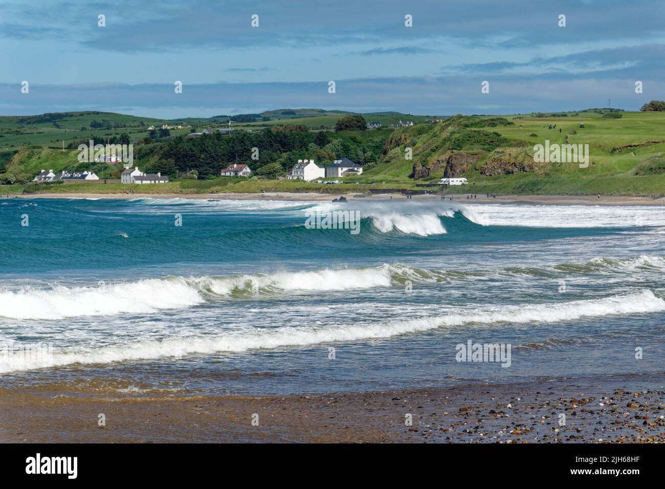 View of the beach at Ballycastle in County Antrim, Northern Ireland Stock Photo