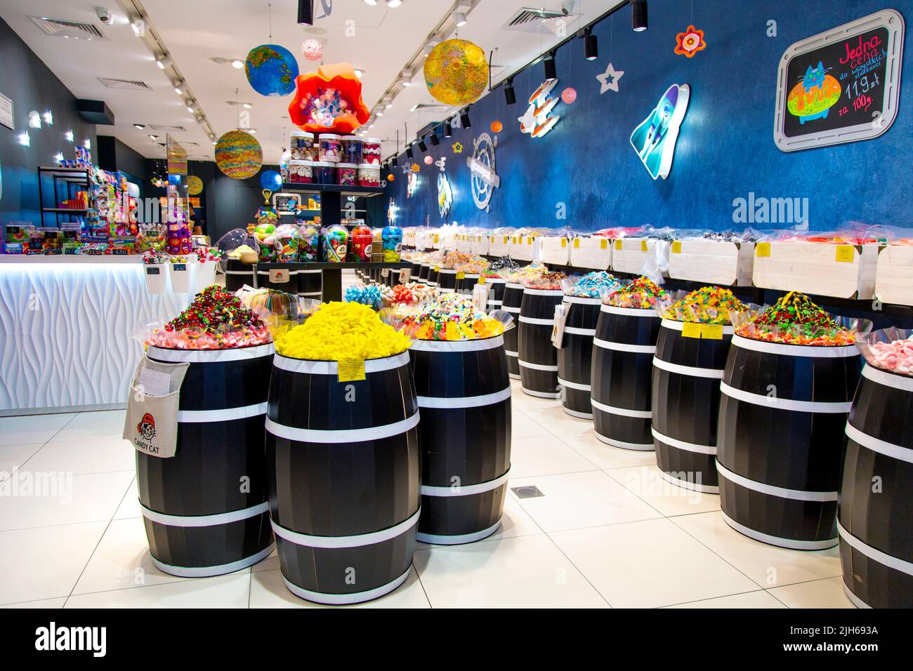 Interior of Candy Cat sweet shop in Torun, Poland Stock Photo - Alamy