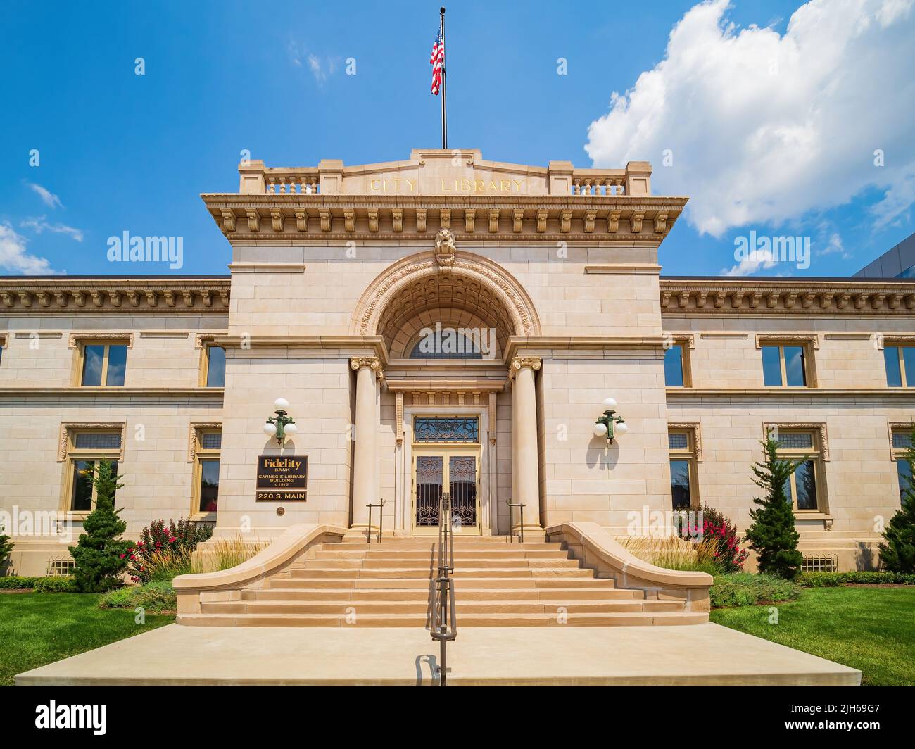 Exterior view of The Wichita Carnegie Library at Kansas Stock Photo Alamy