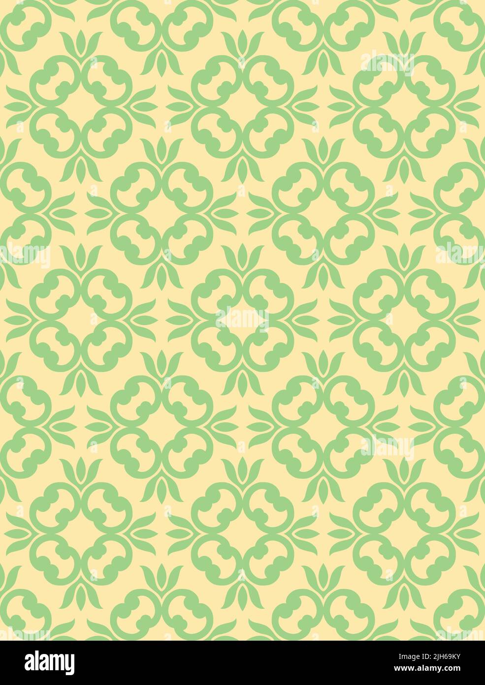 A vintage retro vector repeating pattern made up of clover icons creating a damask pattern. Stock Vector