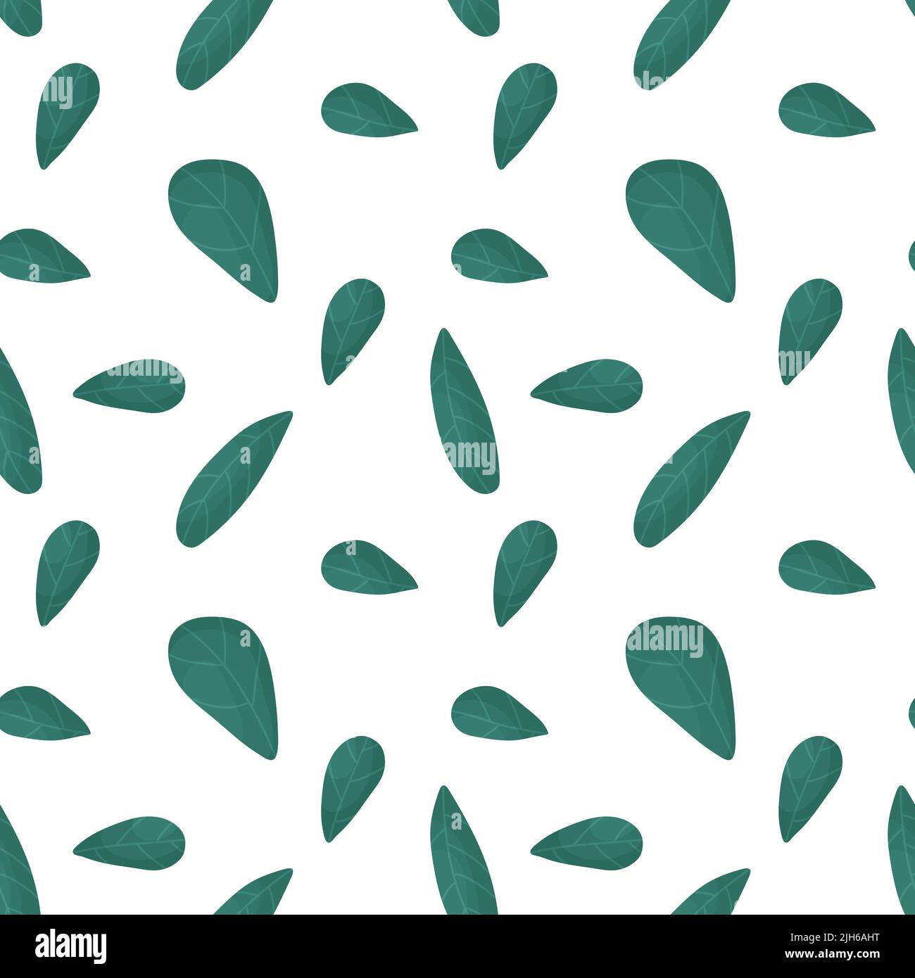 Cartoon leaves seamless pattern on white Stock Vector