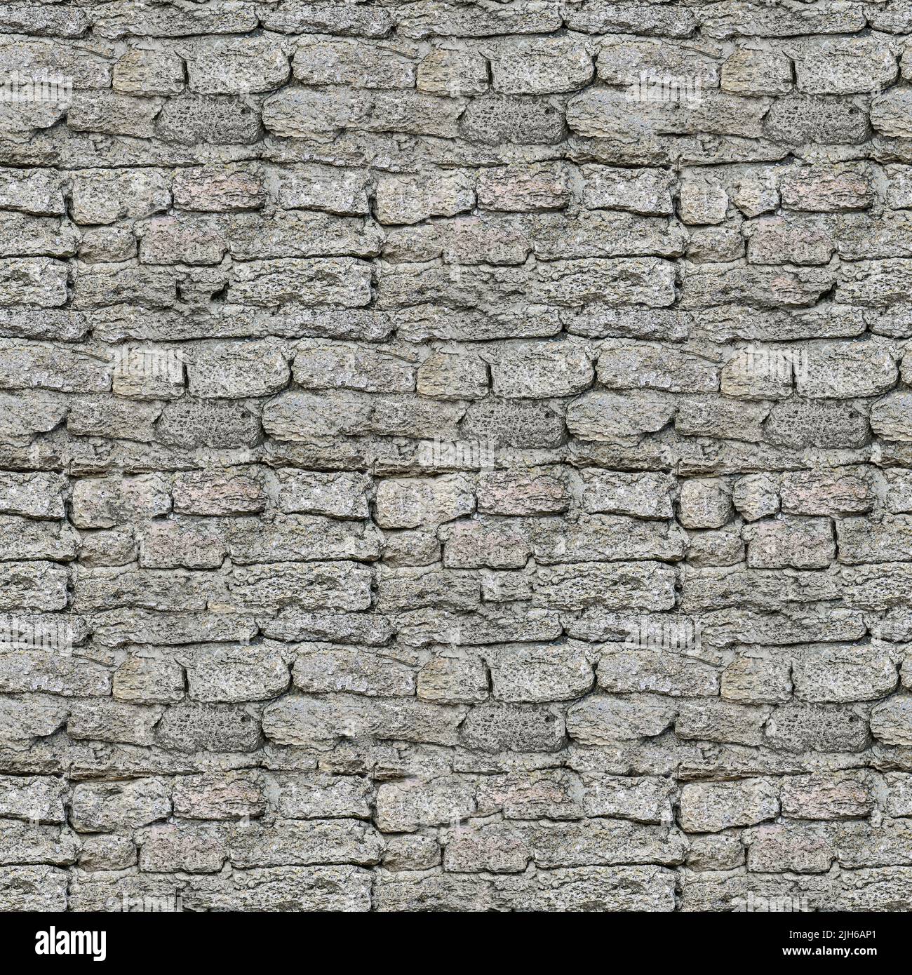 Large square brick wall seamless pattern. Endlessly repeating texture shell rock. Stock Photo