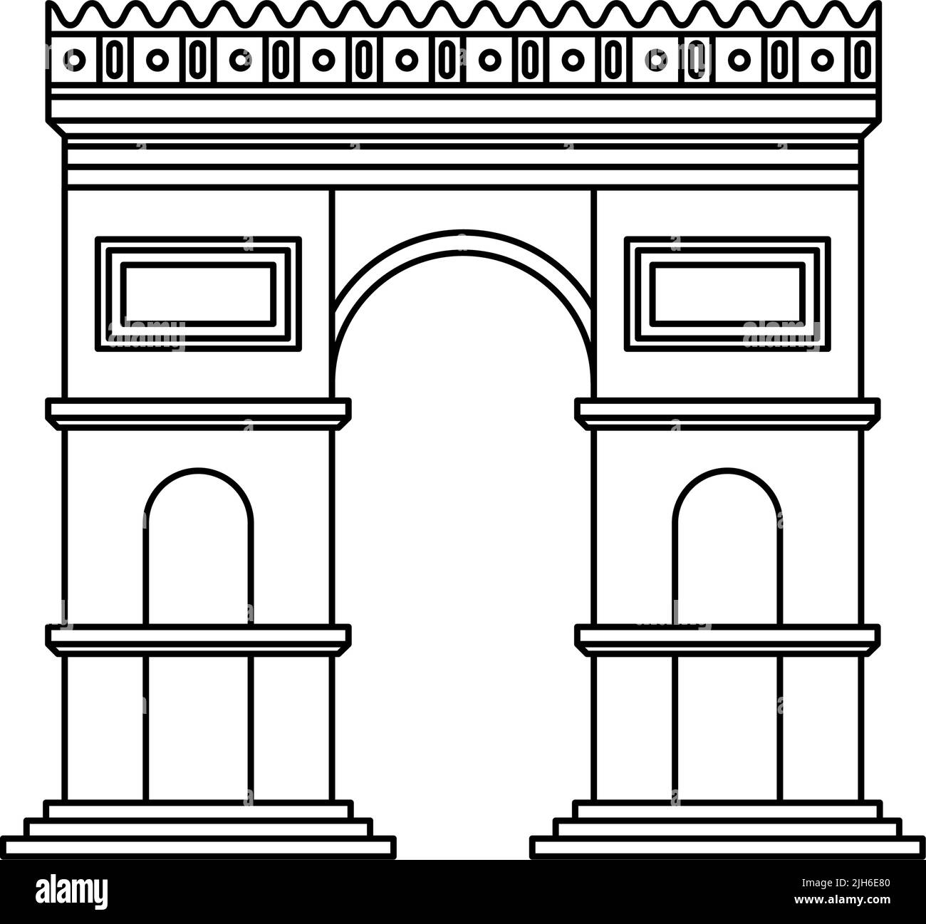 Arch of Triumph famous landmark icon Stock Vector Image & Art - Alamy