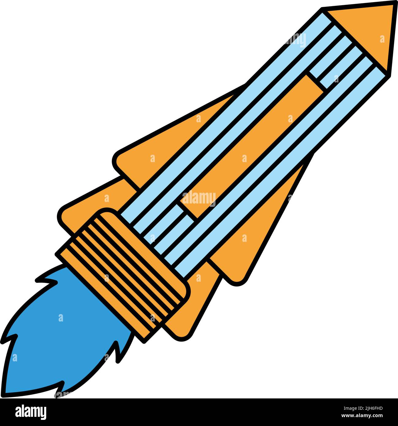 rocket flying space outer icon Stock Vector Image & Art - Alamy