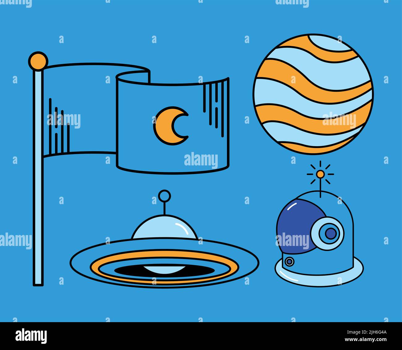 four space outer set icons Stock Vector Image & Art - Alamy