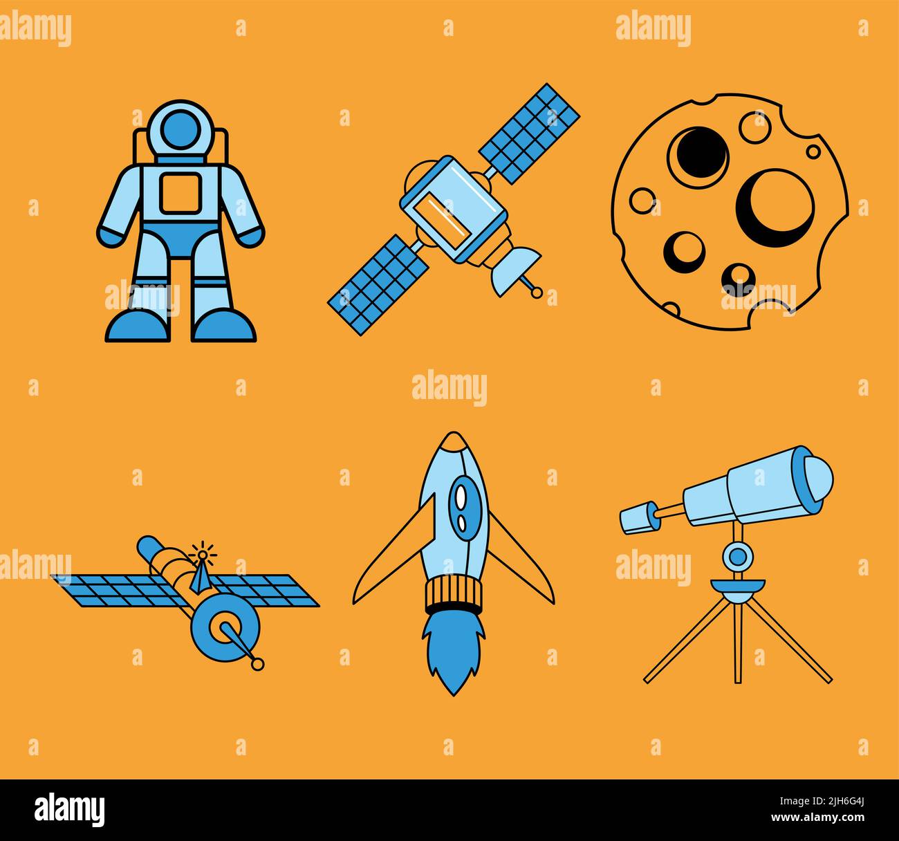 six space outer set icons Stock Vector Image & Art - Alamy
