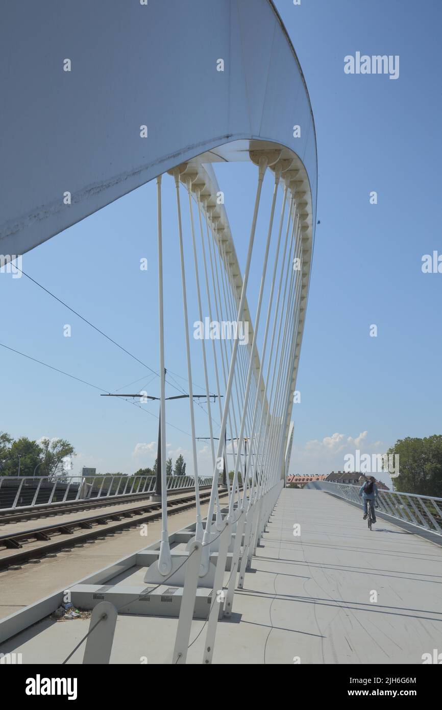 Modern Steel Structure With Struts Of The Pont Beatus Rhenanus Tram Modern Steel Structure With Struts Of The Pont Beatus Rhenanus Tram