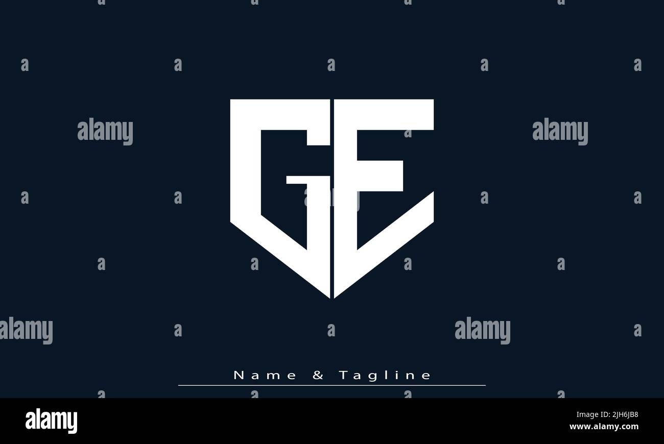Alphabet letters Initials Monogram logo GE , EG Stock Vector
