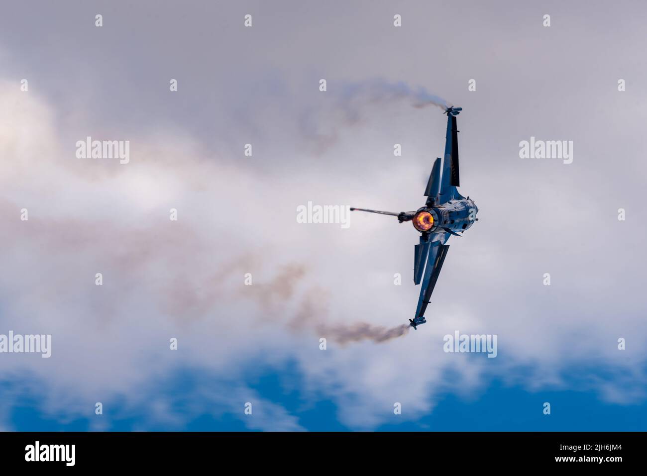 Konya / Turkey - 06.30.2022: Soloturk, one of two demo teams of Turkish Air Force, performing an astonishing display at Anatolian Eagle Exercise Stock Photo